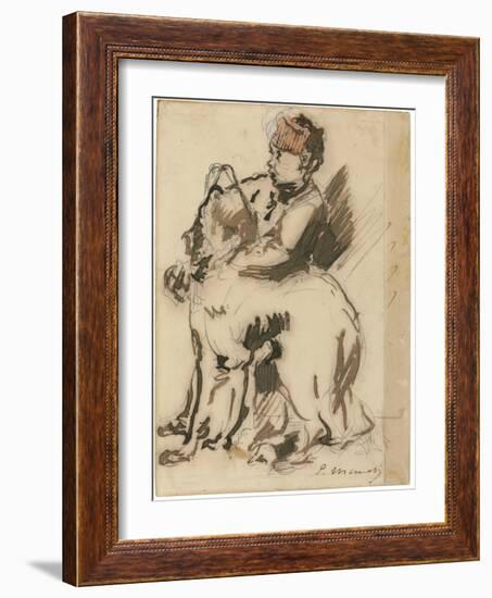 The Child and the Dog-Edouard Manet-Framed Giclee Print