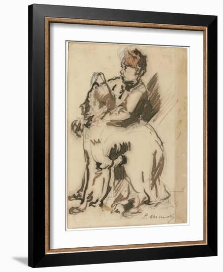 The Child and the Dog-Edouard Manet-Framed Giclee Print