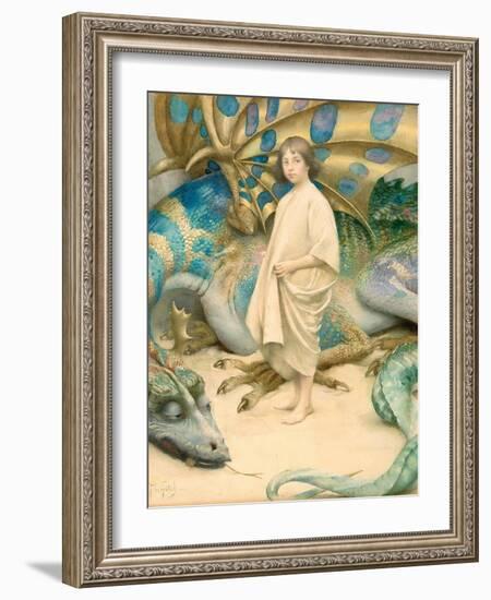 The Child in the World (W/C on Paper)-Thomas Cooper Gotch-Framed Giclee Print