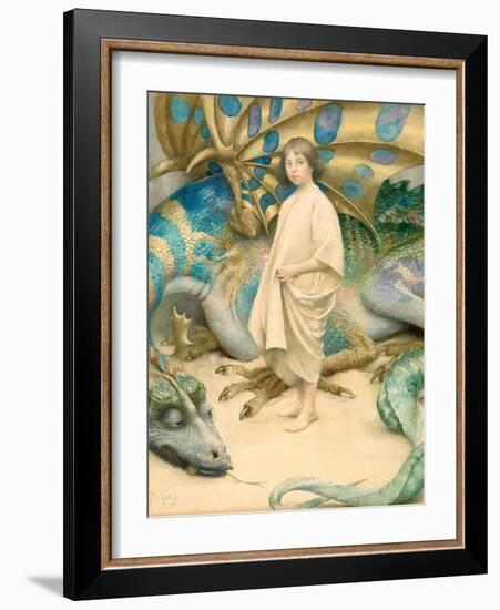 The Child in the World (W/C on Paper)-Thomas Cooper Gotch-Framed Giclee Print