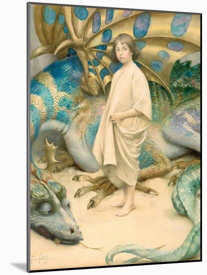 The Child in the World (W/C on Paper)-Thomas Cooper Gotch-Mounted Giclee Print