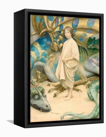 The Child in the World (W/C on Paper)-Thomas Cooper Gotch-Framed Premier Image Canvas