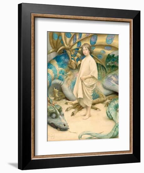 The Child in the World (W/C on Paper)-Thomas Cooper Gotch-Framed Giclee Print