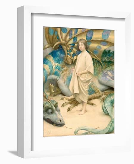 The Child in the World (W/C on Paper)-Thomas Cooper Gotch-Framed Giclee Print