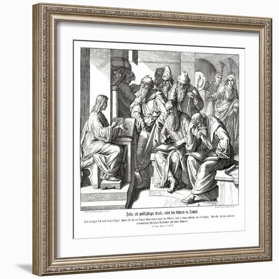 The child Jesus in the temple, Gospel of Luke-Julius Schnorr von Carolsfeld-Framed Giclee Print