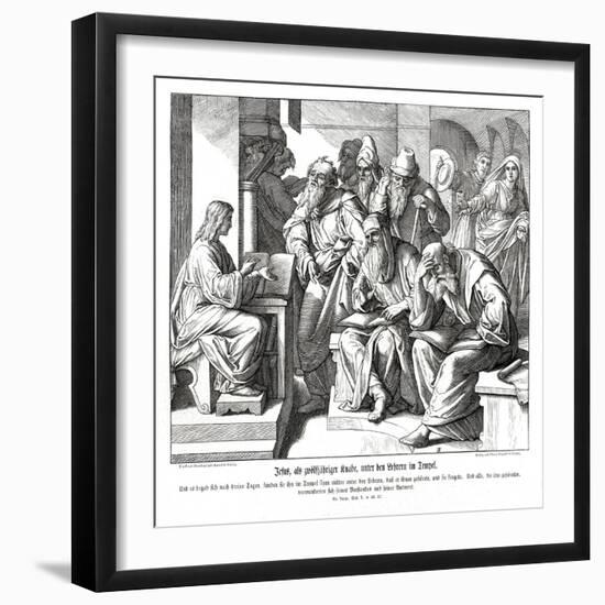 The child Jesus in the temple, Gospel of Luke-Julius Schnorr von Carolsfeld-Framed Giclee Print