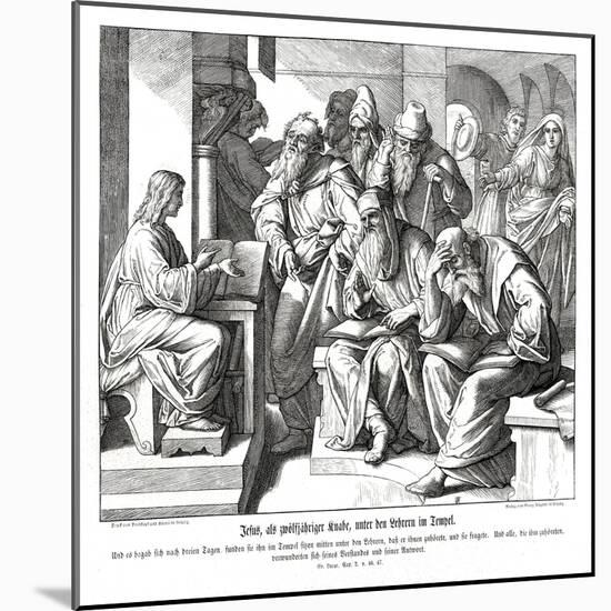 The child Jesus in the temple, Gospel of Luke-Julius Schnorr von Carolsfeld-Mounted Giclee Print