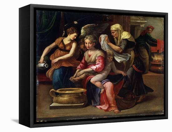 The Child's Bath, 16th Century-Parmigianino-Framed Premier Image Canvas