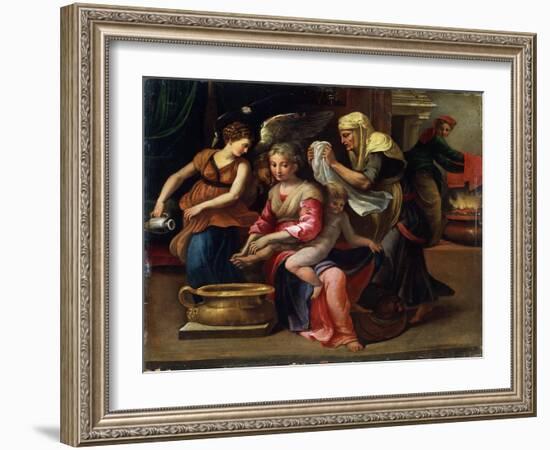 The Child's Bath, 16th Century-Parmigianino-Framed Giclee Print