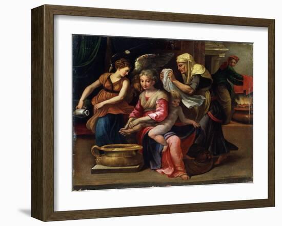 The Child's Bath, 16th Century-Parmigianino-Framed Giclee Print