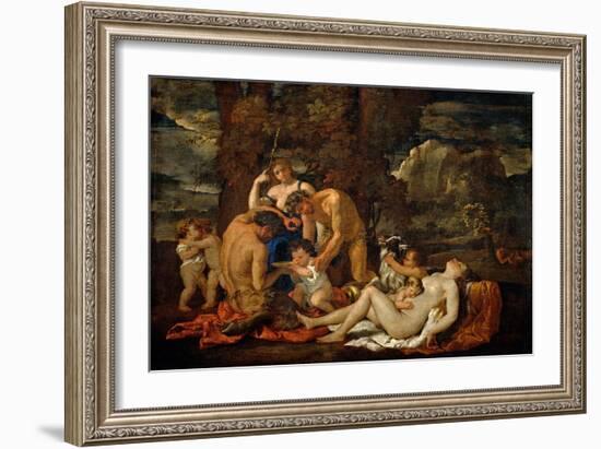 The Childhood of Bacchus-Nicolas Poussin-Framed Giclee Print