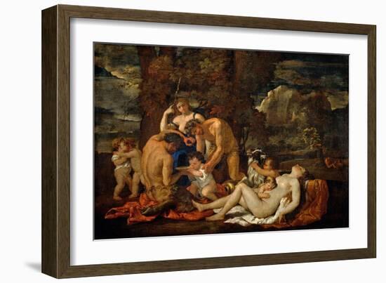 The Childhood of Bacchus-Nicolas Poussin-Framed Giclee Print