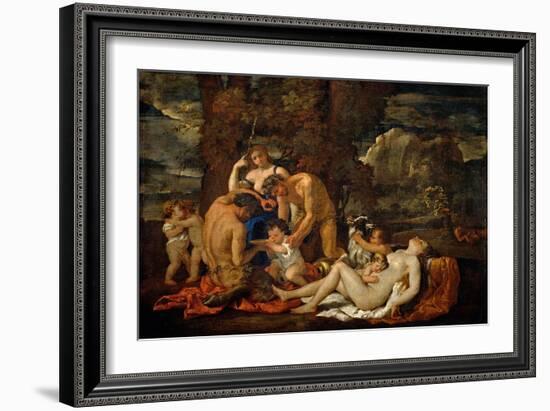 The Childhood of Bacchus-Nicolas Poussin-Framed Giclee Print