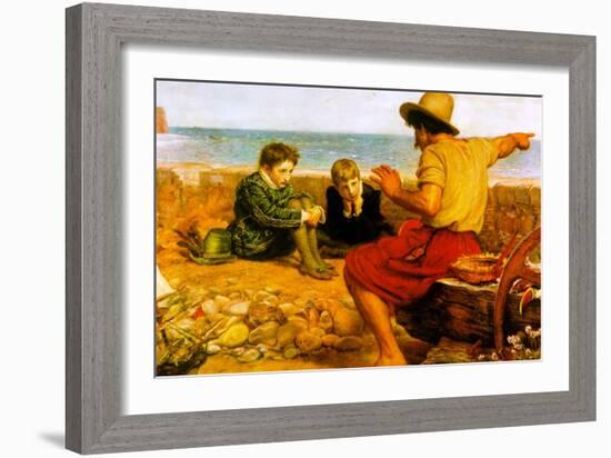 The Childhood of Raleigh-John Everett Millais-Framed Art Print