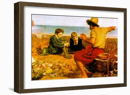 The Childhood of Raleigh-John Everett Millais-Framed Art Print