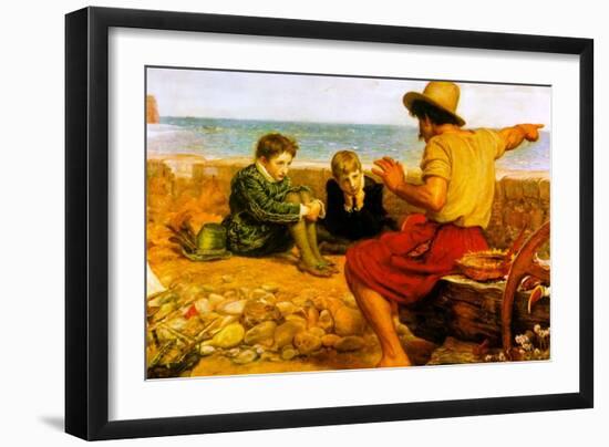 The Childhood of Raleigh-John Everett Millais-Framed Art Print