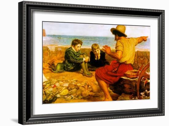 The Childhood of Raleigh-John Everett Millais-Framed Art Print