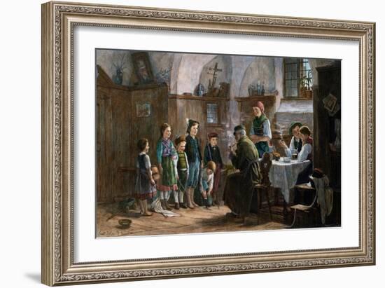 The Children and the Uncle. Studied in Vienna and Munich-null-Framed Giclee Print