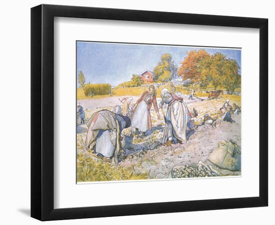 The Children Filled the Buckets and Baskets with Potatoes-Carl Larsson-Framed Giclee Print