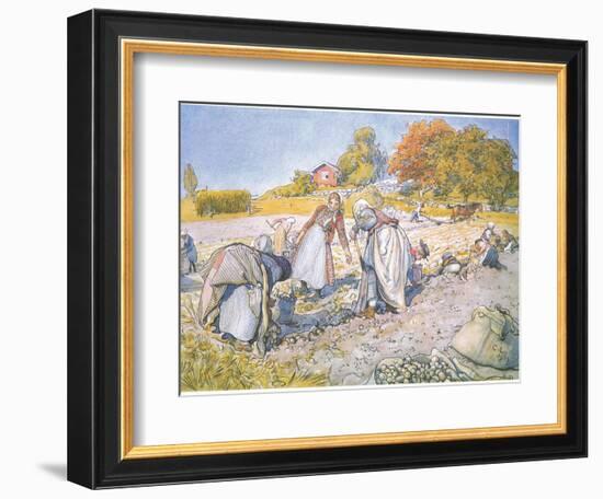 The Children Filled the Buckets and Baskets with Potatoes-Carl Larsson-Framed Giclee Print