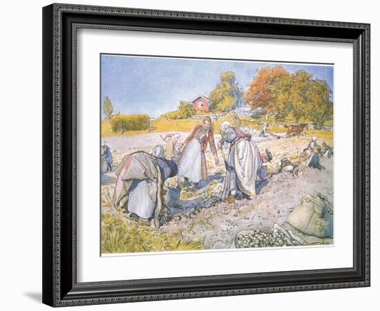 The Children Filled the Buckets and Baskets with Potatoes-Carl Larsson-Framed Giclee Print