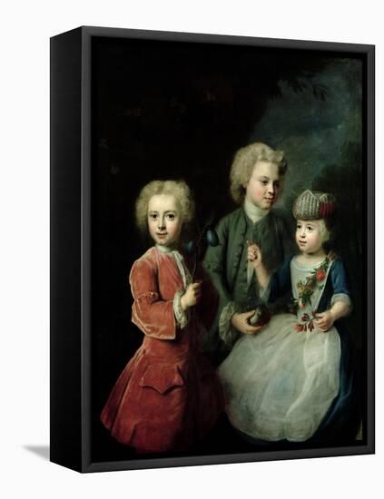 The Children of Councillor Barthold Heinrich Brockes (1680-1747)-Balthasar Denner-Framed Premier Image Canvas