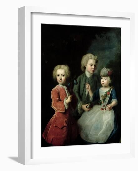 The Children of Councillor Barthold Heinrich Brockes (1680-1747)-Balthasar Denner-Framed Giclee Print