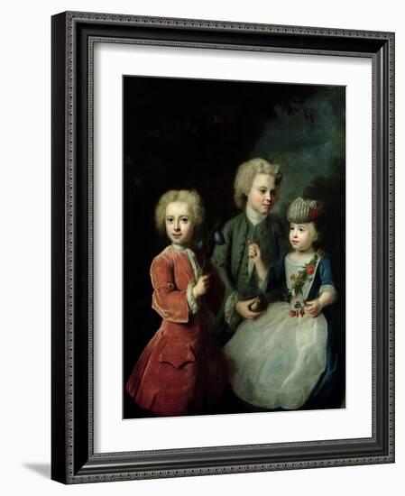 The Children of Councillor Barthold Heinrich Brockes (1680-1747)-Balthasar Denner-Framed Giclee Print