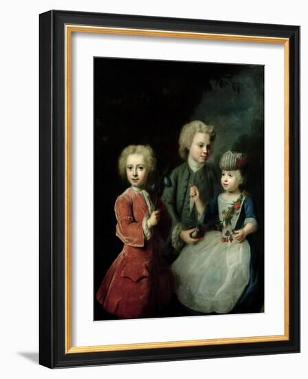 The Children of Councillor Barthold Heinrich Brockes (1680-1747)-Balthasar Denner-Framed Giclee Print