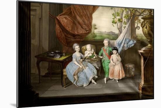 The Children of Ferdinand of Parma (Louis, Carolina, Maria Antonia and Carlott), 1778-Johann Zoffani-Mounted Giclee Print