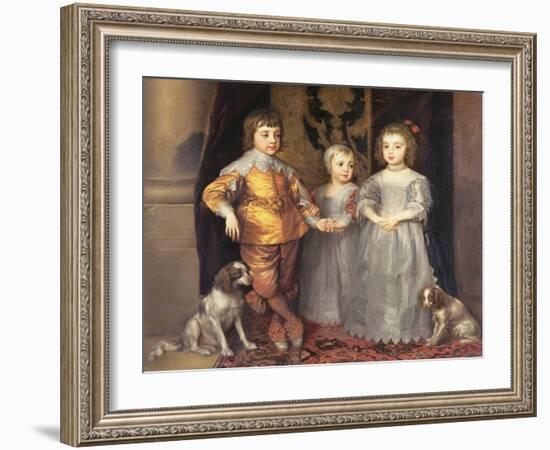 The Children of King Charles I of England (1600-49) and Queen Henrietta Maria (1609-69), 1637-Sir Anthony Van Dyck-Framed Giclee Print