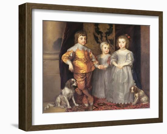 The Children of King Charles I of England (1600-49) and Queen Henrietta Maria (1609-69), 1637-Sir Anthony Van Dyck-Framed Giclee Print