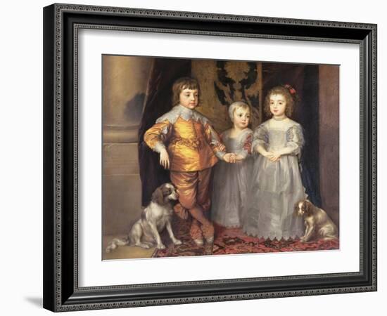 The Children of King Charles I of England (1600-49) and Queen Henrietta Maria (1609-69), 1637-Sir Anthony Van Dyck-Framed Giclee Print