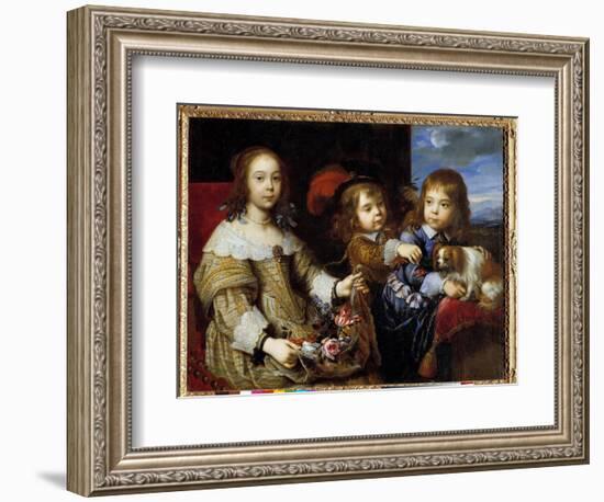 The Children of the Duke of Bouillon Painting by Pierre Mignard (1612-1695) 1647. Honolulu, Academy-Pierre Mignard-Framed Giclee Print