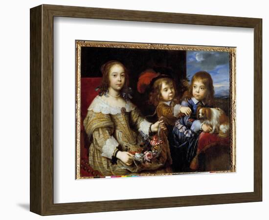 The Children of the Duke of Bouillon Painting by Pierre Mignard (1612-1695) 1647. Honolulu, Academy-Pierre Mignard-Framed Giclee Print