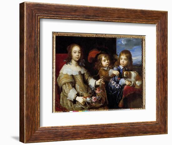 The Children of the Duke of Bouillon Painting by Pierre Mignard (1612-1695) 1647. Honolulu, Academy-Pierre Mignard-Framed Giclee Print