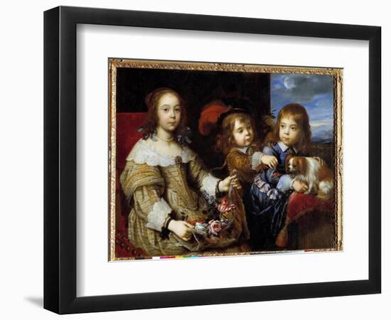 The Children of the Duke of Bouillon Painting by Pierre Mignard (1612-1695) 1647. Honolulu, Academy-Pierre Mignard-Framed Giclee Print