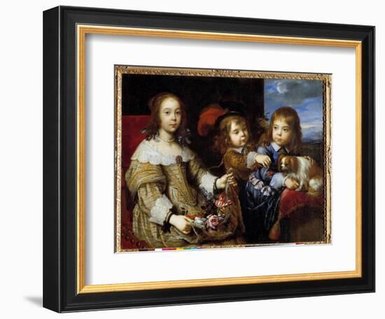 The Children of the Duke of Bouillon Painting by Pierre Mignard (1612-1695) 1647. Honolulu, Academy-Pierre Mignard-Framed Giclee Print