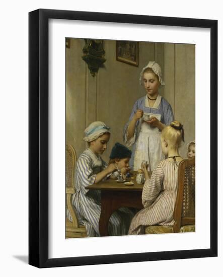 The Children's Breakfast Table, 1879-Albert Anker-Framed Giclee Print