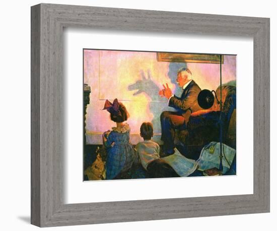 The Children’s Hour (or Shadows on the Wall)-Norman Rockwell-Framed Giclee Print