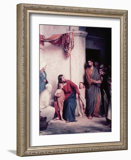 The Children Welcomed-Carl Bloch-Framed Giclee Print