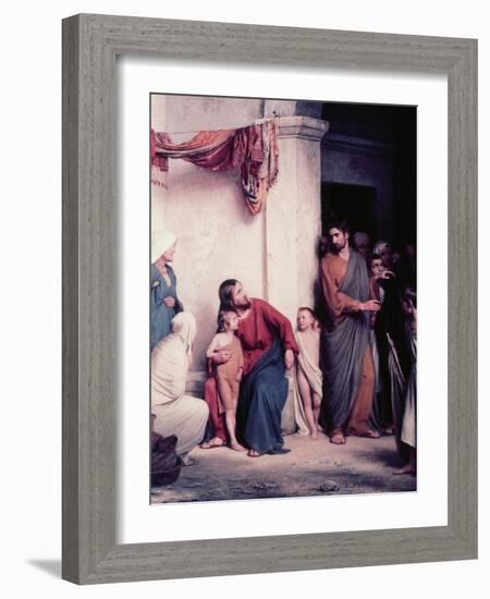 The Children Welcomed-Carl Bloch-Framed Giclee Print