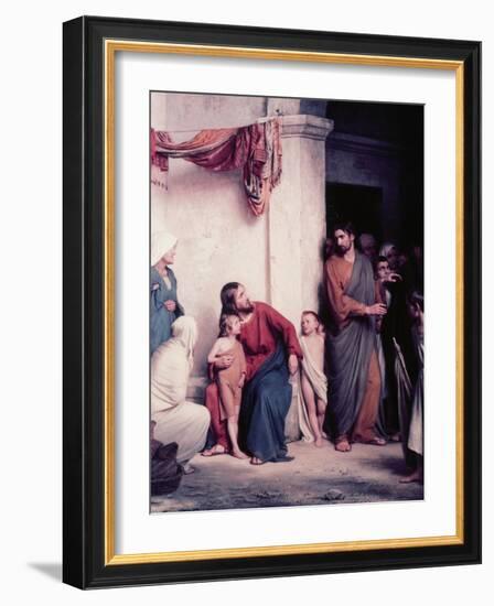 The Children Welcomed-Carl Bloch-Framed Giclee Print