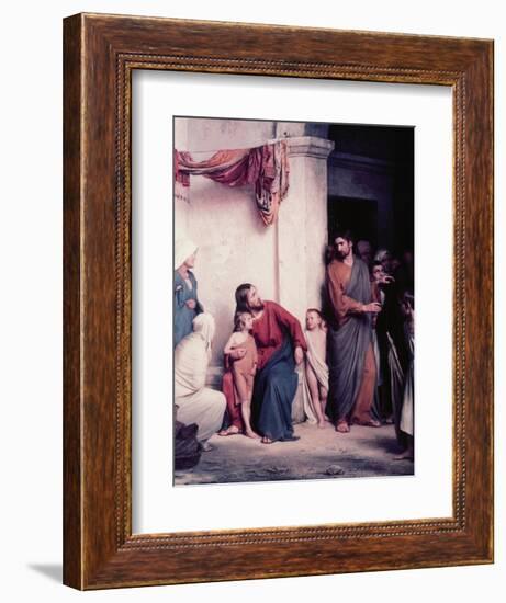 The Children Welcomed-Carl Bloch-Framed Giclee Print