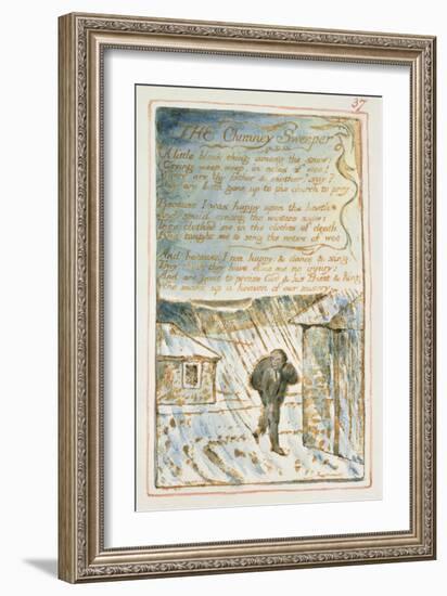 The Chimney Sweeper: Plate 37 from Songs of Innocence and of Experience C.1815-26-William Blake-Framed Giclee Print