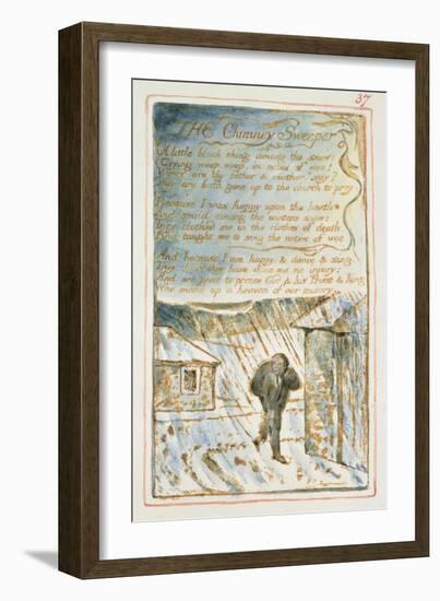 The Chimney Sweeper: Plate 37 from Songs of Innocence and of Experience C.1815-26-William Blake-Framed Giclee Print