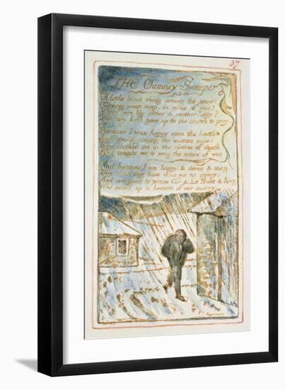 The Chimney Sweeper: Plate 37 from Songs of Innocence and of Experience C.1815-26-William Blake-Framed Giclee Print