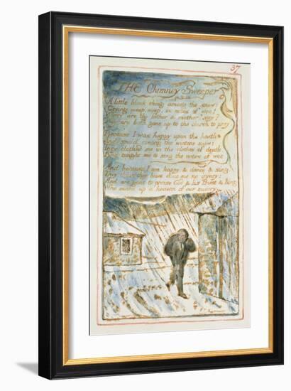 The Chimney Sweeper: Plate 37 from Songs of Innocence and of Experience C.1815-26-William Blake-Framed Giclee Print