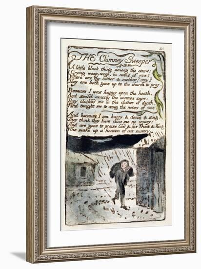 The Chimney Sweeper', Plate 41 (Bentley 37) from 'Songs of Innocence and of Experience'-William Blake-Framed Giclee Print