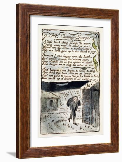 The Chimney Sweeper', Plate 41 (Bentley 37) from 'Songs of Innocence and of Experience'-William Blake-Framed Giclee Print